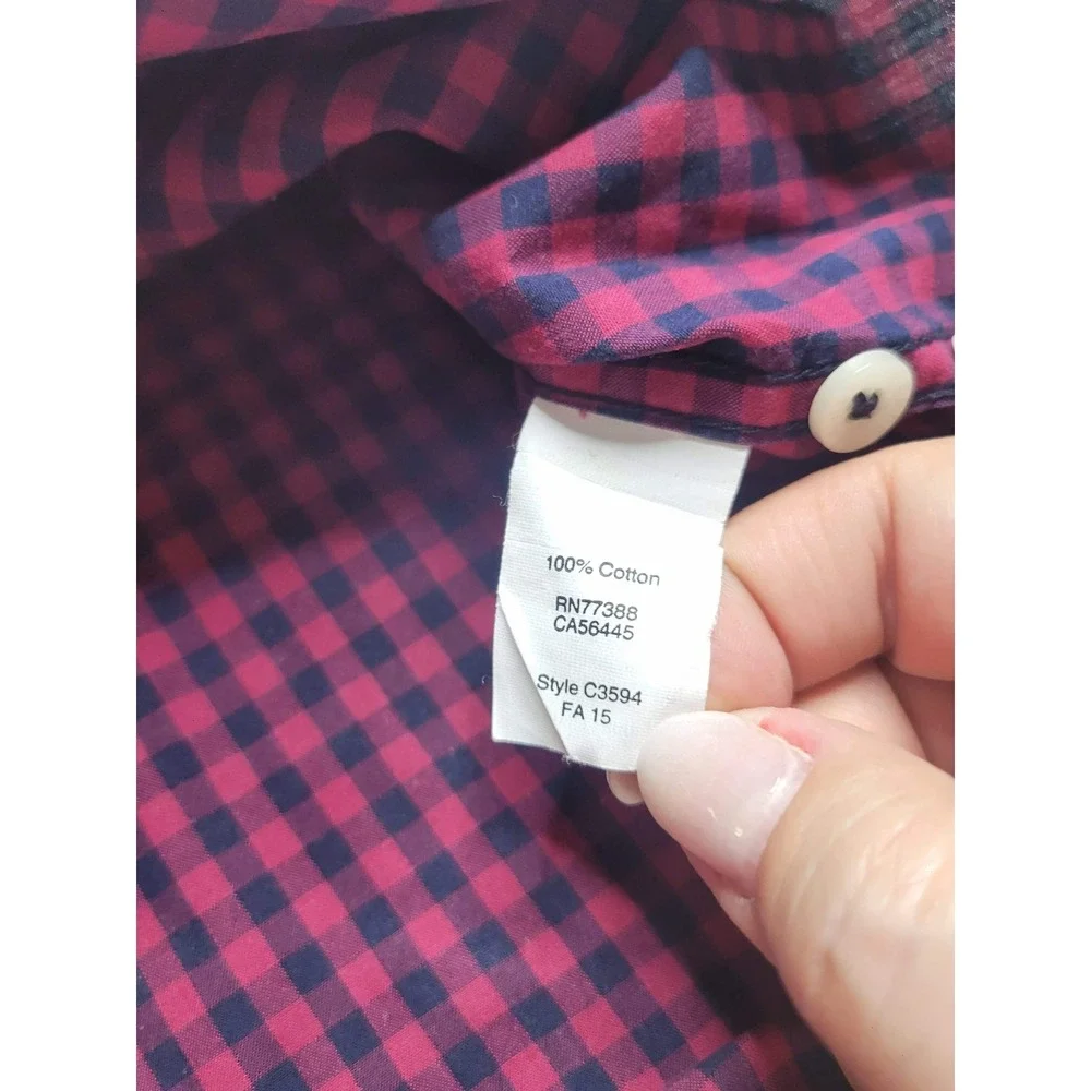 J. Crew Men's Long‎ Sleeve Button Down Size Large Slim Fit Purple/Pink
